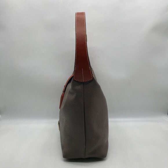 Dooney & Bourke Gray Pebbled Grain Leather Paige Sac Shoulder Bag - Picture 3 of 11